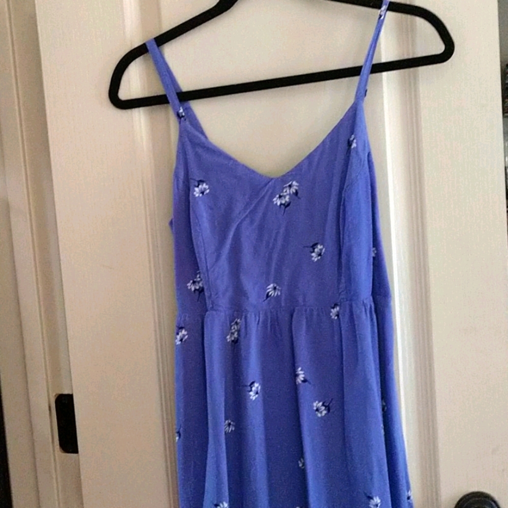 $15 Blue spaghetti strap dress with white flowers